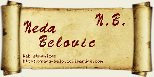 Neda Belović vizit kartica